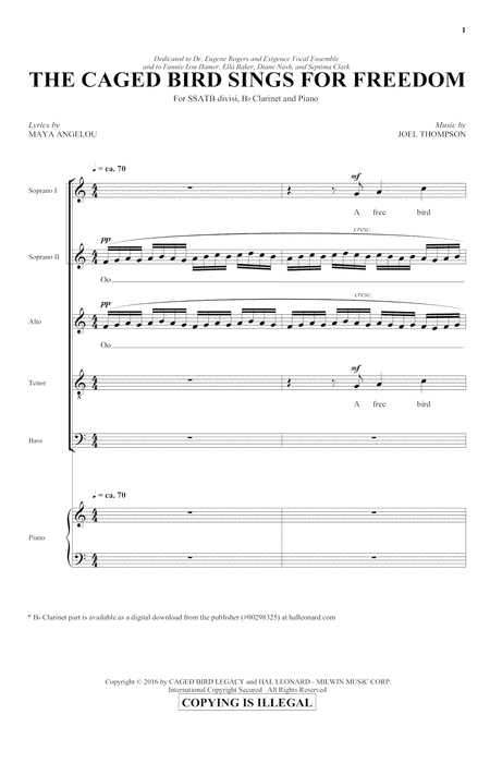 The Caged Bird Sings For Freedom Sheet Music