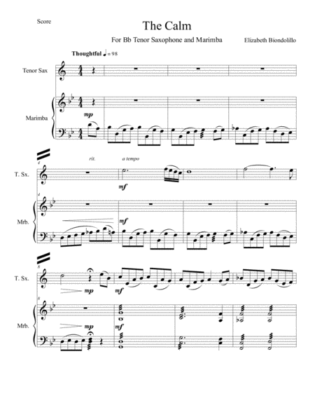 Free Sheet Music The Calm