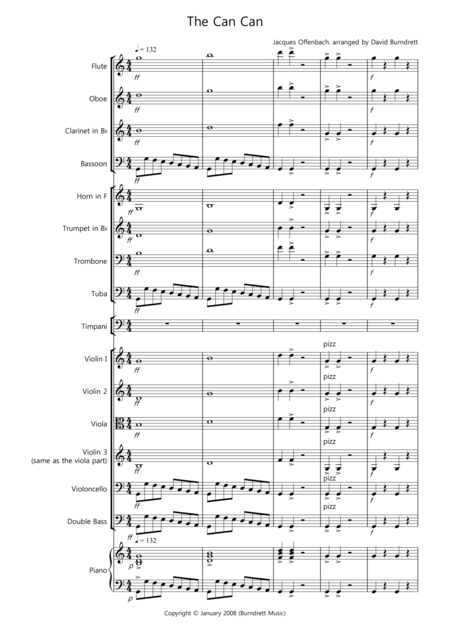 The Can Can For School Orchestra Sheet Music