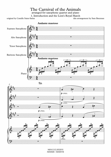 The Carnival Of The Animals Sheet Music