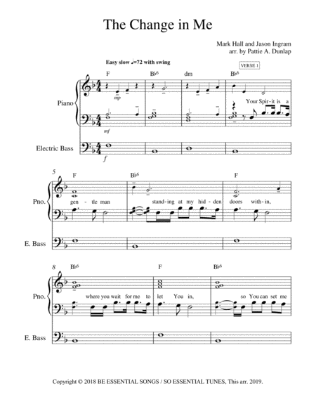 The Change In Me Fm Sheet Music