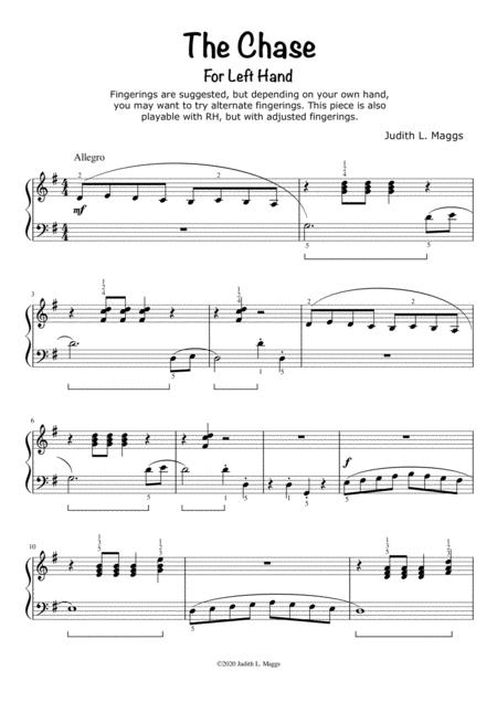 The Chase For Left Hand Piano Sheet Music