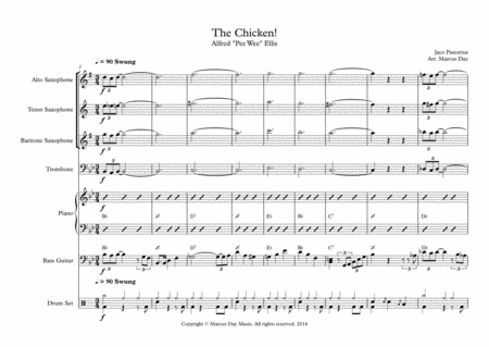 Free Sheet Music The Chicken With Soul Intro Jaco Pastorius