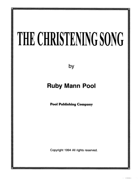 Free Sheet Music The Christening Song