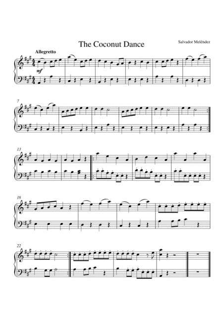 Free Sheet Music The Coconut Dance