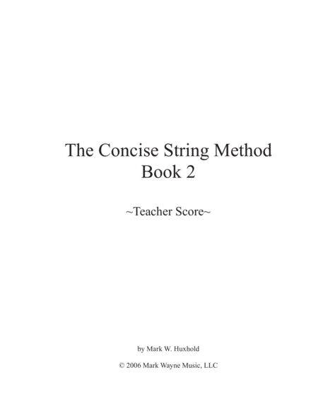 Free Sheet Music The Concise String Method Book 2 Teachers Score