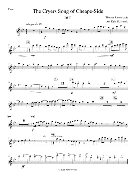 The Cryers Song Of Cheape Side Sheet Music