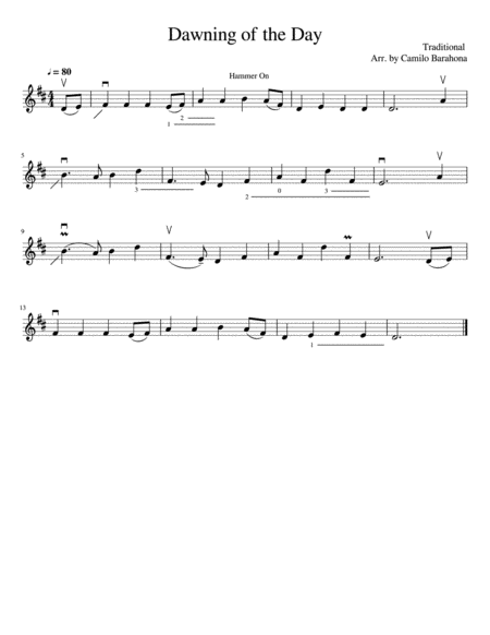 Free Sheet Music The Dawning Of The Day