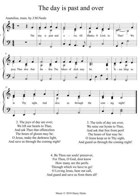 The Day Is Past And Over A New Tune To A Wonderful Old Hymn Sheet Music