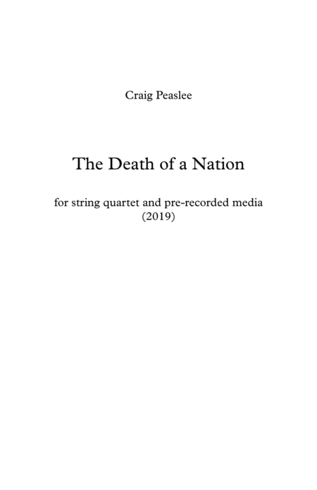 Free Sheet Music The Death Of A Nation