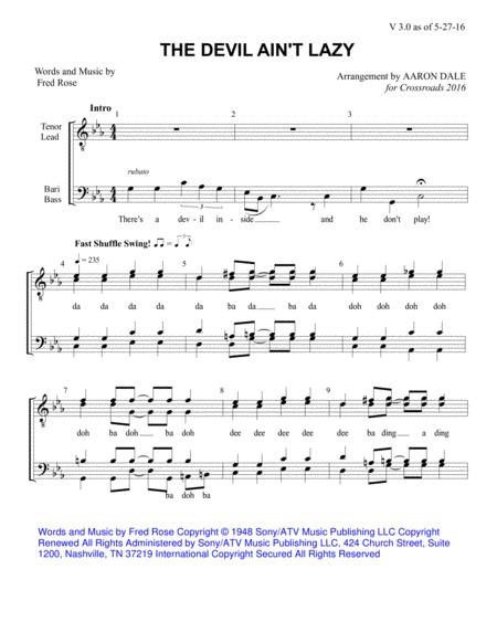 Free Sheet Music The Devil Aint Lazy