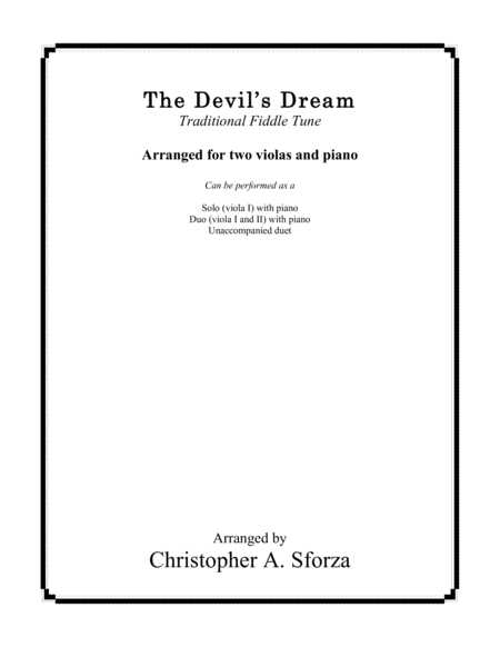 Free Sheet Music The Devils Dream For Two Violas And Piano