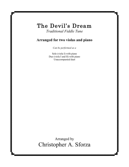 The Devils Dream For Two Violas And Piano Sheet Music