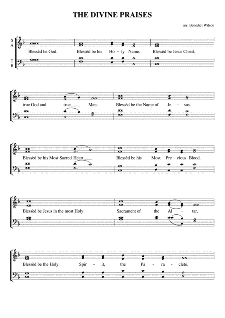 The Divine Praises Sheet Music