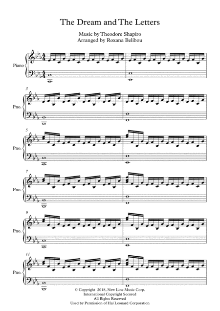 The Dream And The Letters Piano Sheet Music