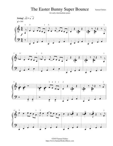 Free Sheet Music The Easter Bunny Super Bounce For Early Intermediate Piano