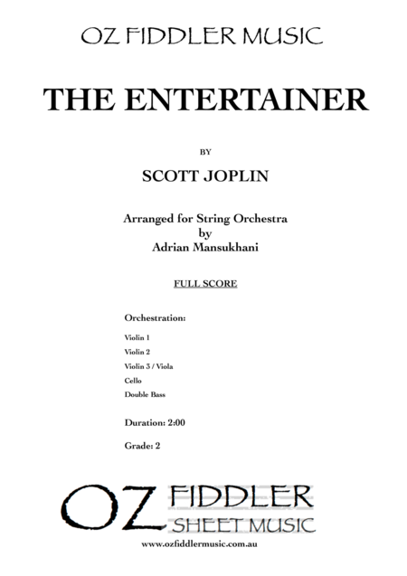 The Entertainer By Scott Joplin Sheet Music