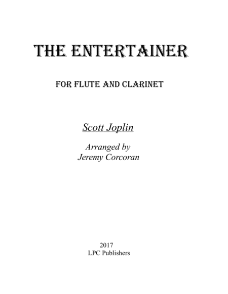 Free Sheet Music The Entertainer For Flute And Clarinet