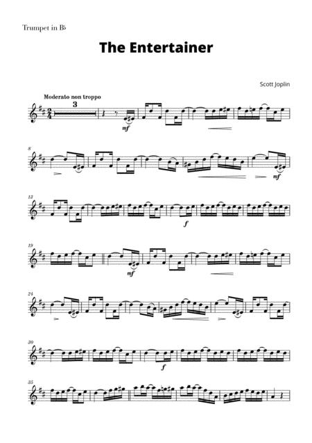 Free Sheet Music The Entertainer For Trumpet