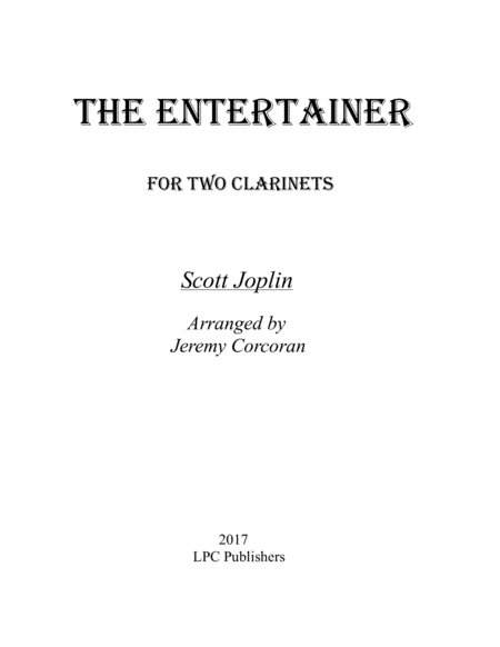 Free Sheet Music The Entertainer For Two Clarinets