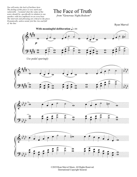 The Face Of Truth Sheet Music