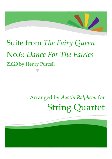 The Fairy Queen Purcell No 6 Dance For The Fairies String Quartet Sheet Music