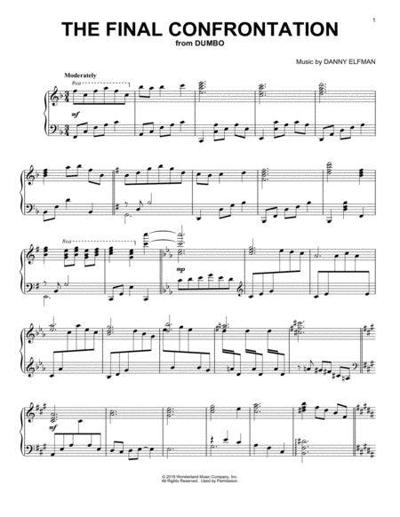 The Final Confrontation From The Motion Picture Dumbo Sheet Music