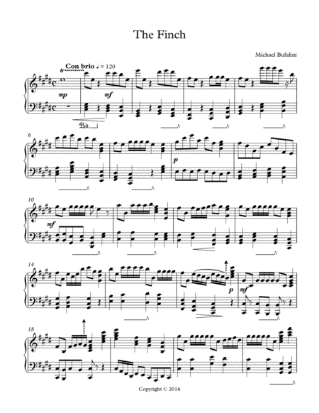 Free Sheet Music The Finch