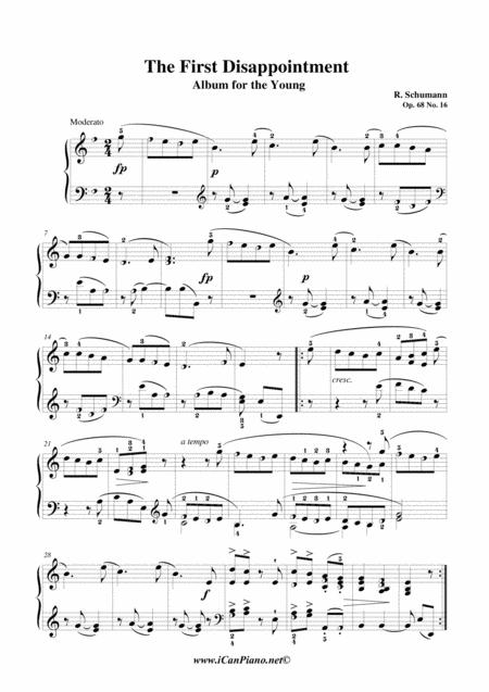 The First Disappointment Album Of The Young Op 68 No 16 Icanpiano Style Sheet Music