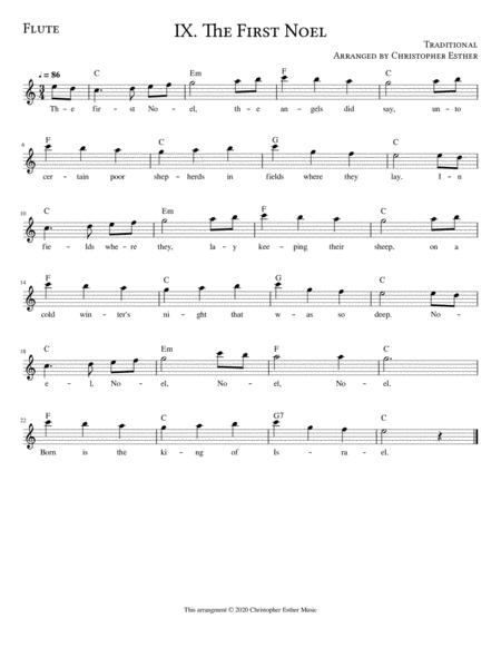 Free Sheet Music The First Noel For Flute