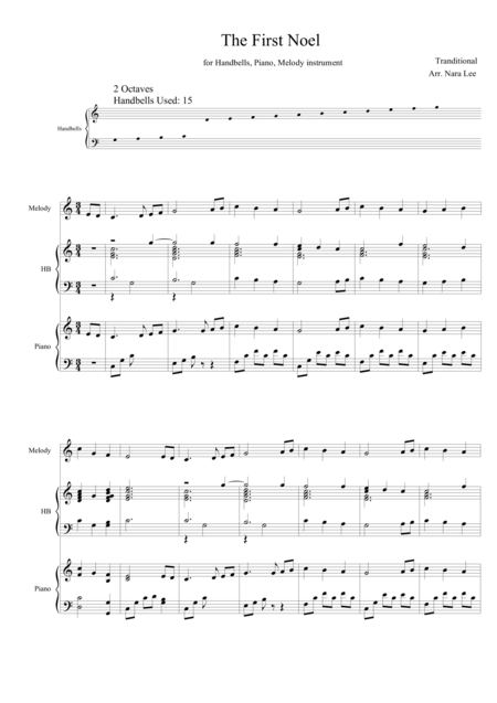 The First Noel For Handbells 2octaves Sheet Music