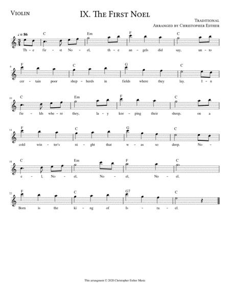 Free Sheet Music The First Noel For Violin