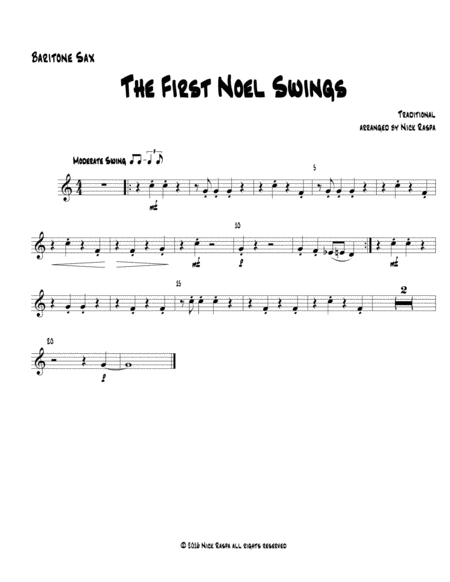 The First Noel Swings Baritone Sax Part Sheet Music