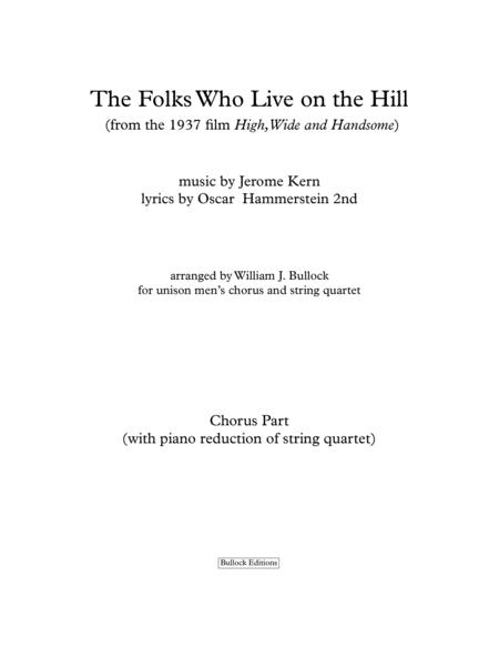 The Folks Who Live On The Hill Chorus Piano Reduction Sheet Music