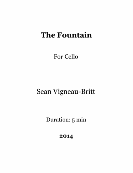 Free Sheet Music The Fountain For Cello