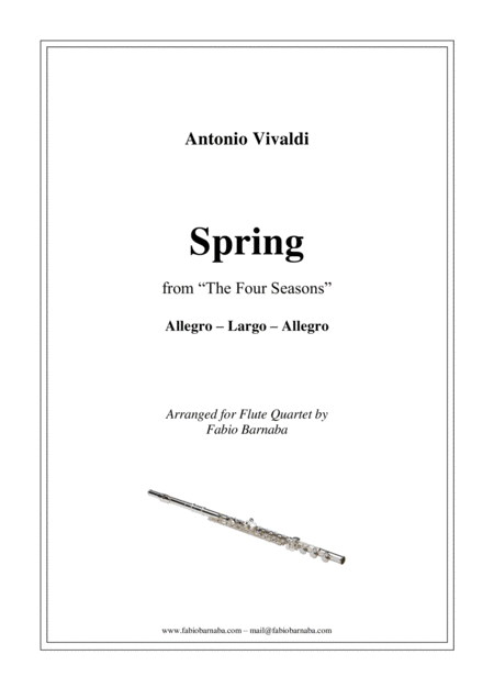 The Four Seasons Spring For Flute Quartet Or Flute Choir Sheet Music