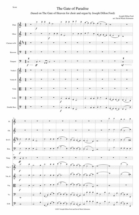 The Gate Of Paradise Arranged For Chamber Orchestra Sheet Music