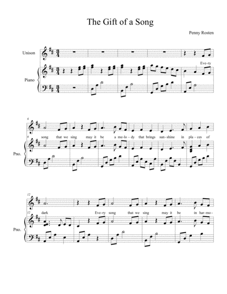 The Gift Of A Song Sheet Music