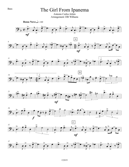 The Girl From Ipanema Bass Sheet Music