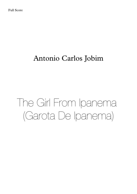 Free Sheet Music The Girl From Ipanema Garota De Ipanema Brass Quintet