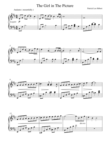 The Girl In The Picture Sheet Music