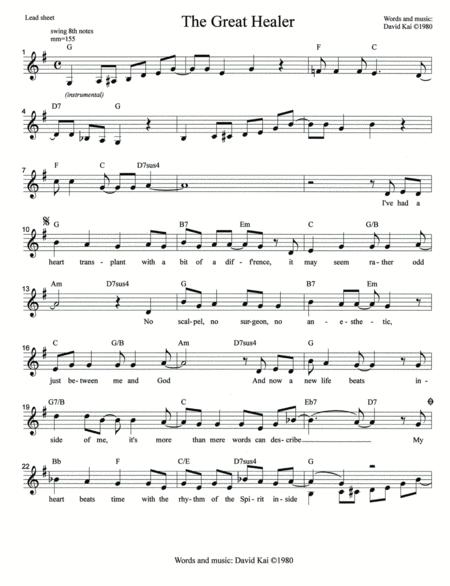 The Great Healer Lead Sheet Sheet Music