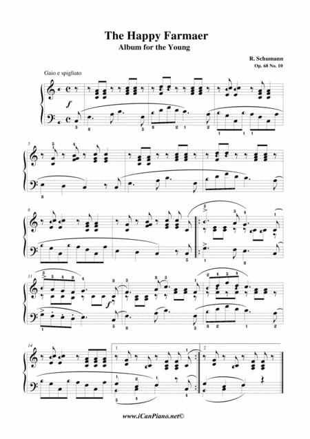 Free Sheet Music The Happy Farmer Album Of The Young Op 68 No 10 Icanpiano Style