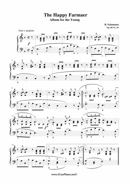 The Happy Farmer Album Of The Young Op 68 No 10 Icanpiano Style Sheet Music