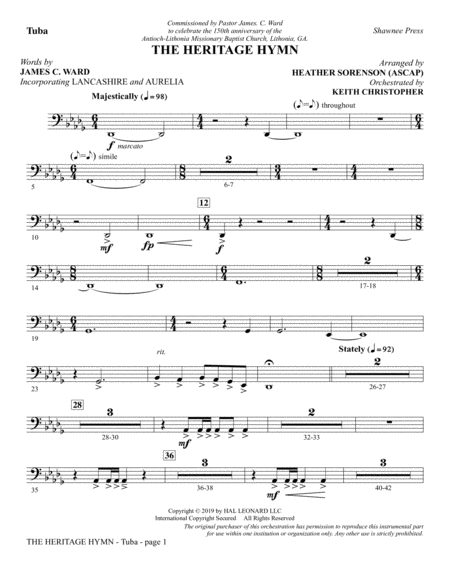 Free Sheet Music The Heritage Hymn Arr Heather Sorenson Tuba