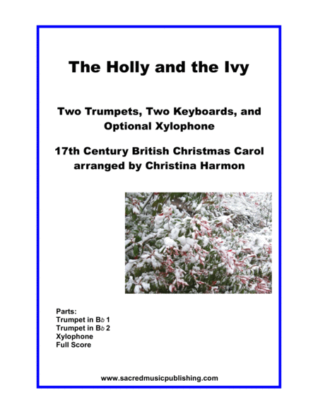 The Holly And The Ivy Two Trumpets Two Keyboards And Optional Xylophone Sheet Music