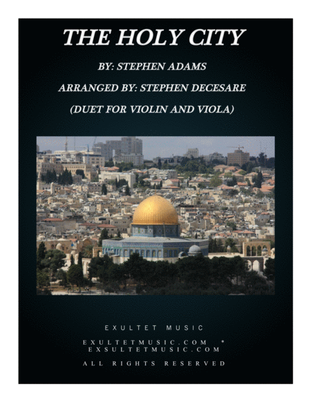 Free Sheet Music The Holy City Duet For Violin And Viola