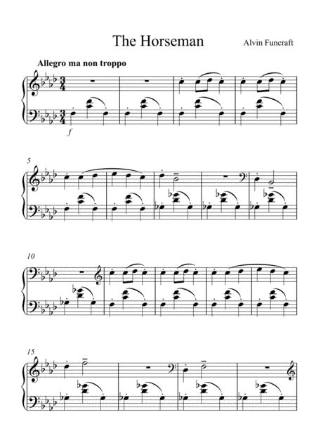 The Horseman Piano Piece F Minor Sheet Music