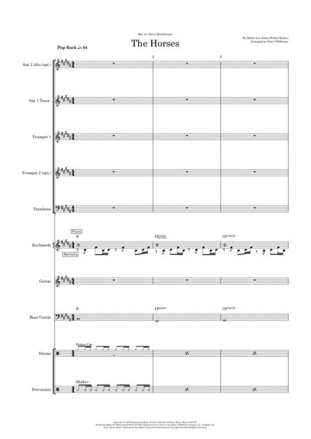 Free Sheet Music The Horses Vocal With Small Band 3 5 Horns Key Of B