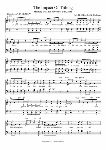 The Impact Of Tithing Sheet Music